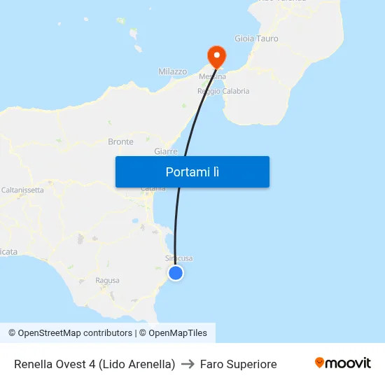 Renella Ovest 4 (Lido Arenella) to Faro Superiore map