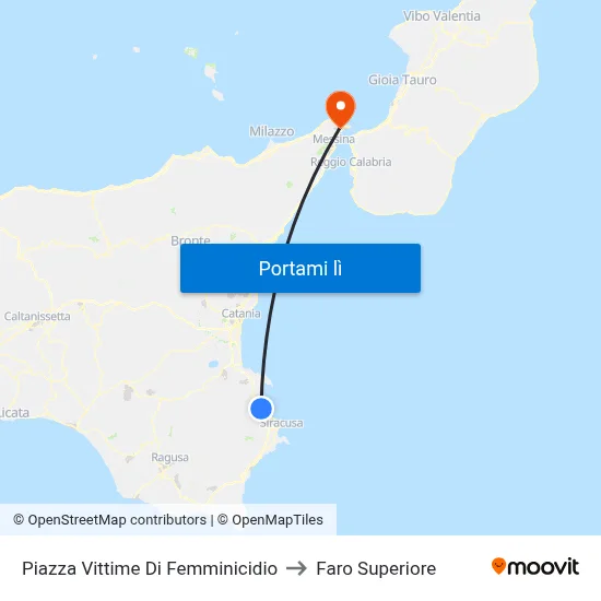 Piazza Vittime Di Femminicidio to Faro Superiore map