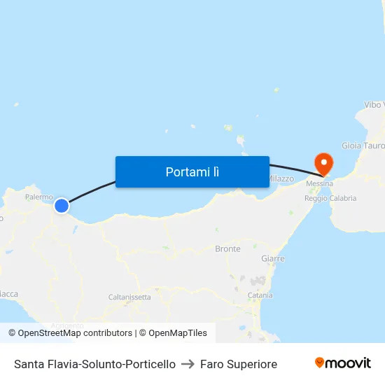 Santa Flavia-Solunto-Porticello to Faro Superiore map