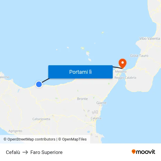 Cefalù to Faro Superiore map