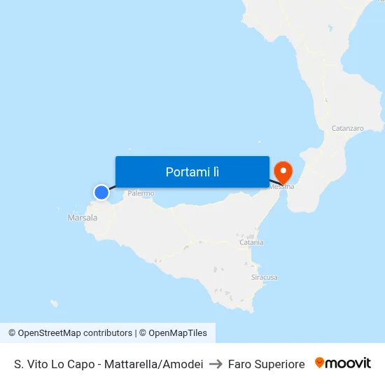 S. Vito Lo Capo - Mattarella/Amodei to Faro Superiore map