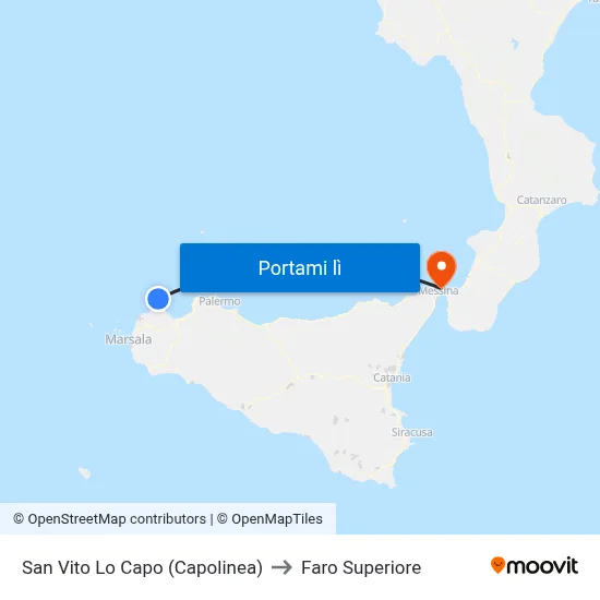 San Vito Lo Capo (Capolinea) to Faro Superiore map