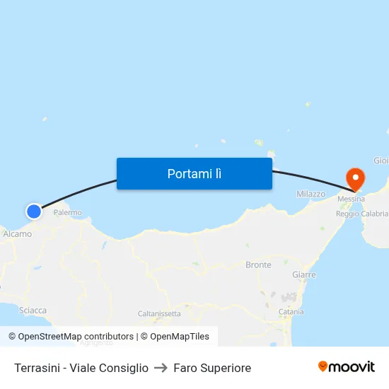 Terrasini - Viale Consiglio to Faro Superiore map