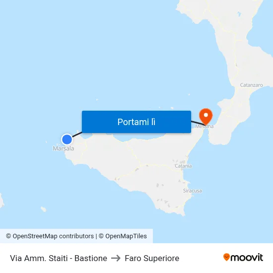 Via Amm. Staiti - Bastione to Faro Superiore map