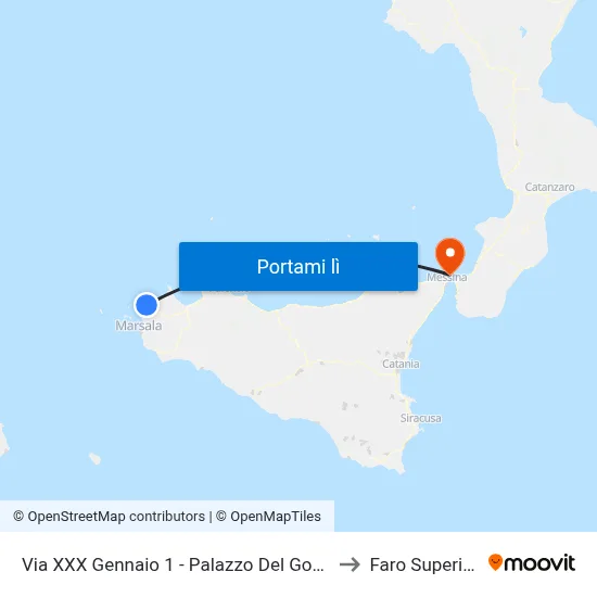 Via XXX Gennaio 1 - Palazzo Del Governo to Faro Superiore map