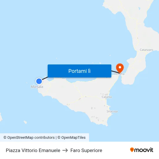 Piazza Vittorio Emanuele to Faro Superiore map