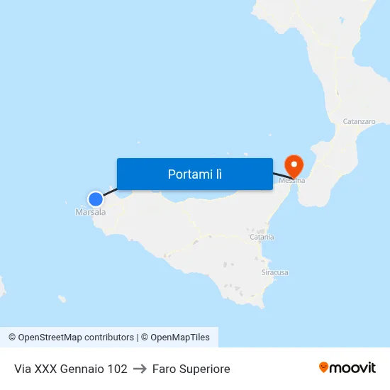 Via XXX Gennaio 102 to Faro Superiore map