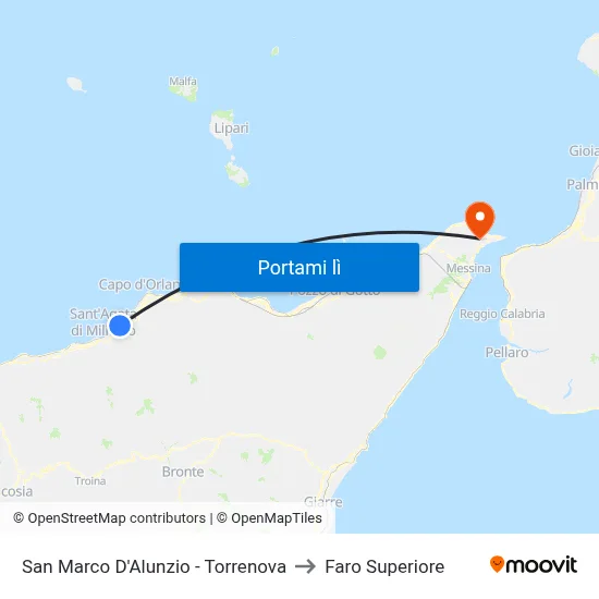 San Marco D'Alunzio - Torrenova to Faro Superiore map