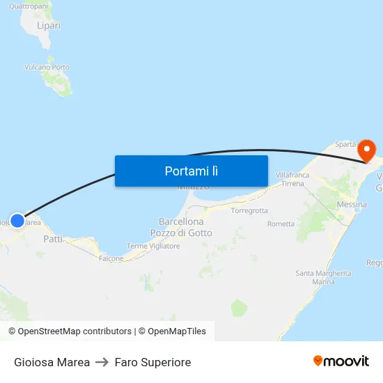 Gioiosa Marea to Faro Superiore map