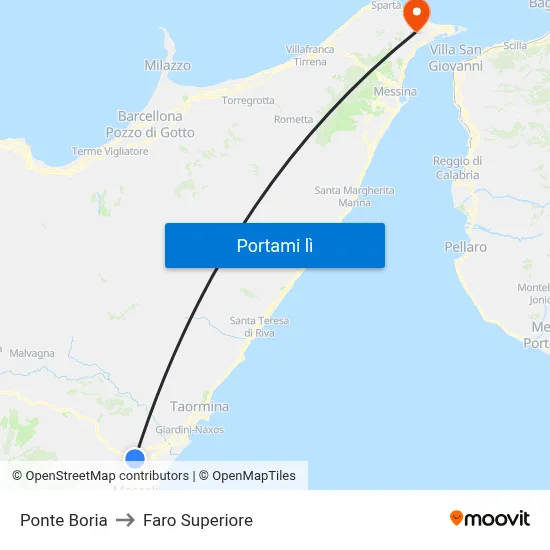 Ponte Boria to Faro Superiore map