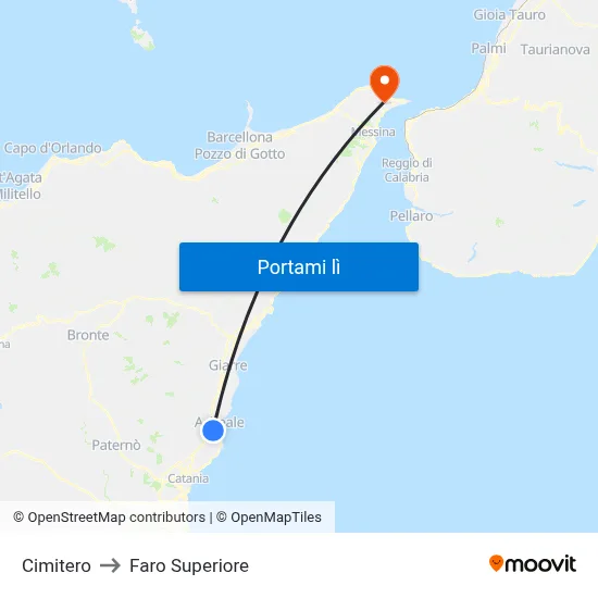Cimitero to Faro Superiore map