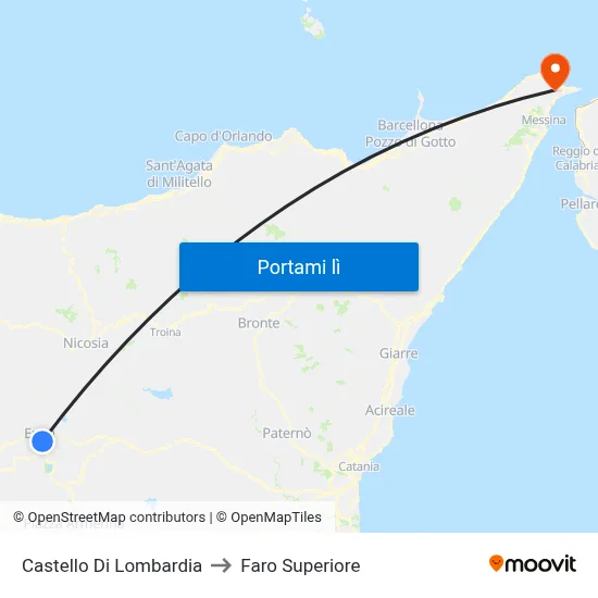 Castello Di Lombardia to Faro Superiore map