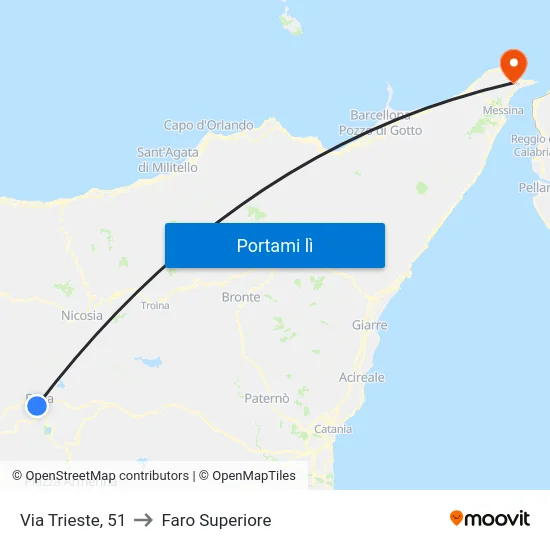Via Trieste, 51 to Faro Superiore map