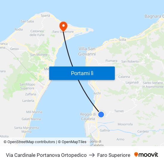 Via Cardinale Portanova  Ortopedico to Faro Superiore map