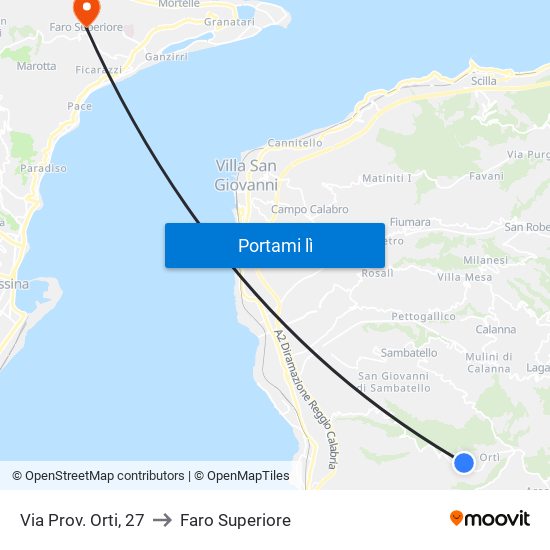 Via Prov. Orti,  27 to Faro Superiore map