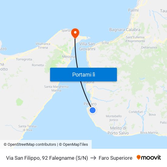 Via San Filippo, 92  Falegname (S/N) to Faro Superiore map