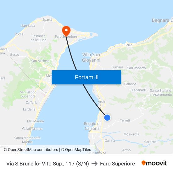 Via S.Brunello- Vito Sup., 117 (S/N) to Faro Superiore map