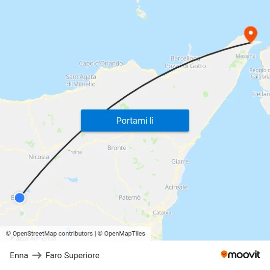 Enna to Faro Superiore map