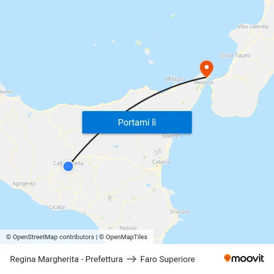 Regina Margherita - Prefettura to Faro Superiore map