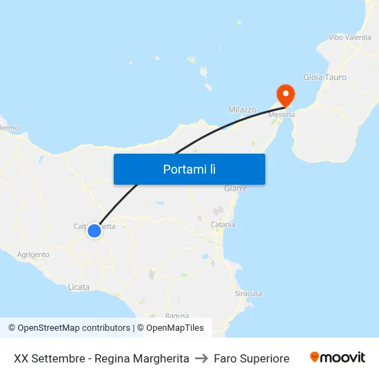 XX Settembre - Regina Margherita to Faro Superiore map