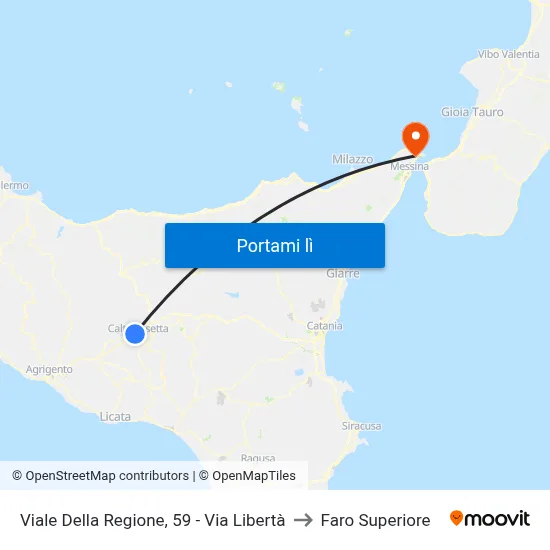 Viale Della Regione, 59 - Via Libertà to Faro Superiore map