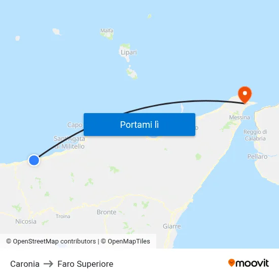 Caronia to Faro Superiore map