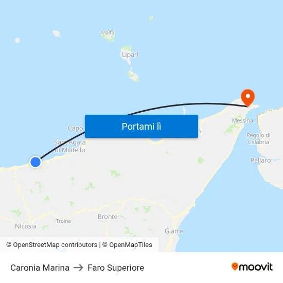 Caronia Marina to Faro Superiore map