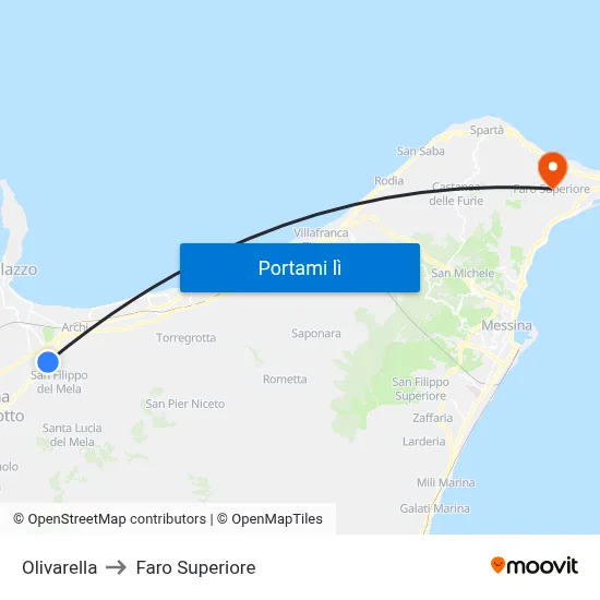 Olivarella to Faro Superiore map