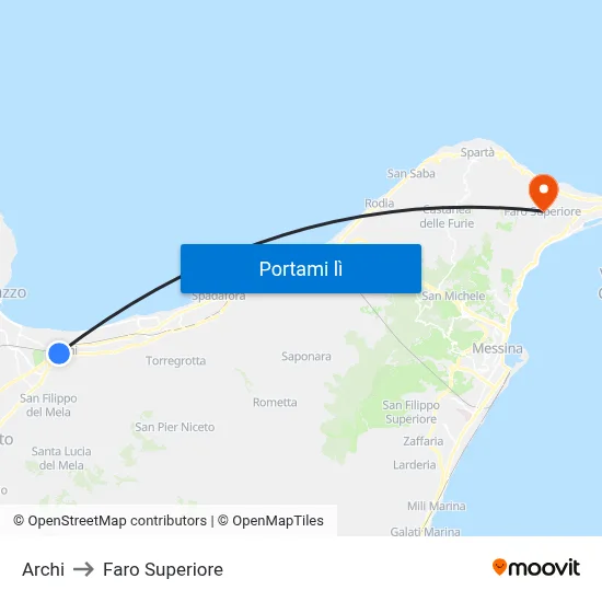 Archi to Faro Superiore map