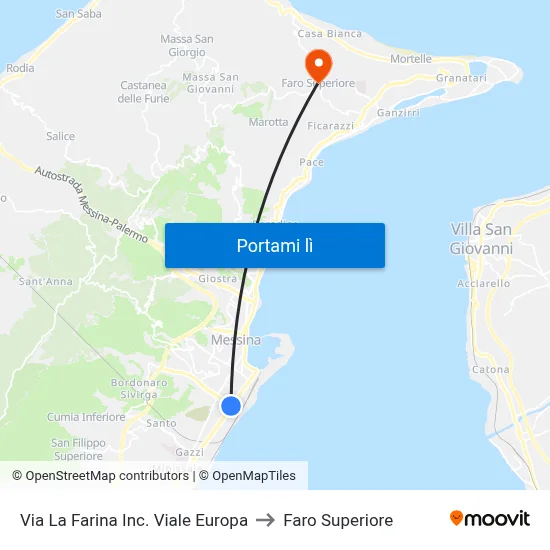 Via La Farina  Inc. Viale Europa to Faro Superiore map
