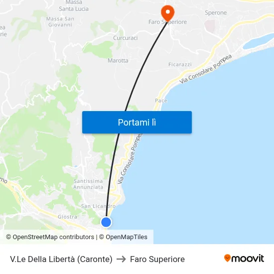 V.Le Della Libertà (Caronte) to Faro Superiore map