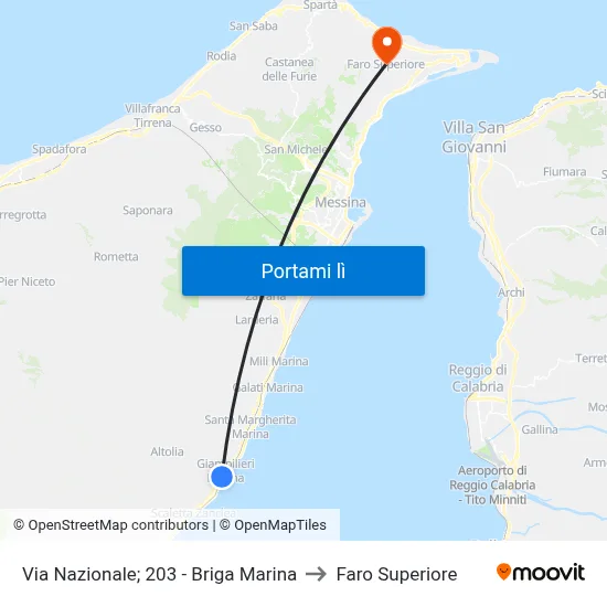Via Nazionale; 203 - Briga Marina to Faro Superiore map