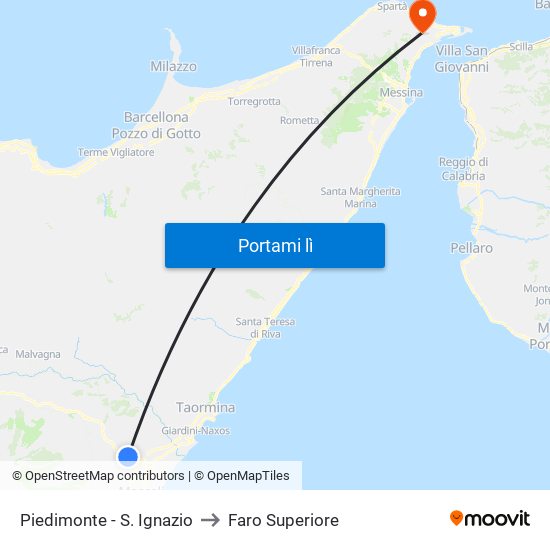 Piedimonte - S. Ignazio to Faro Superiore map