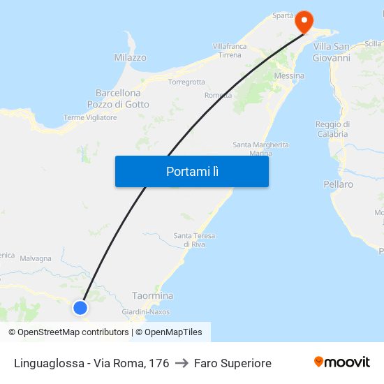 Linguaglossa - Via Roma, 176 to Faro Superiore map