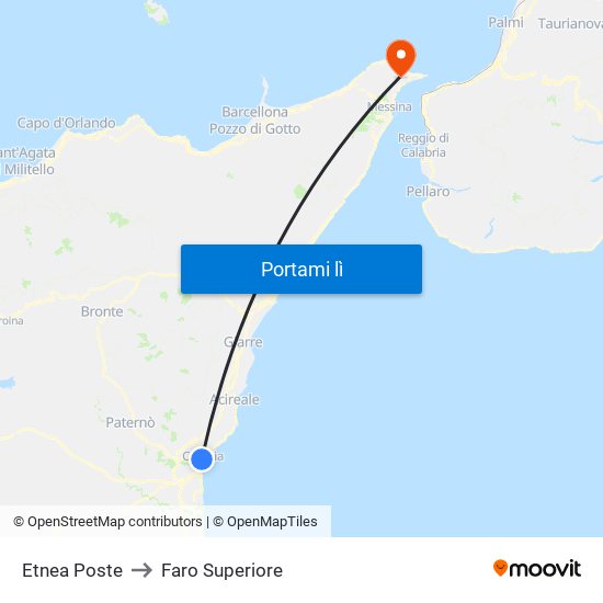 Etnea Poste to Faro Superiore map