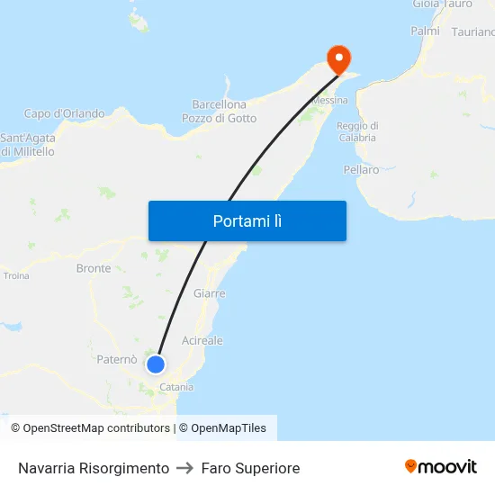Navarria Risorgimento to Faro Superiore map