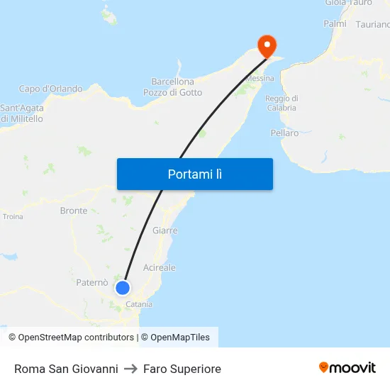 Roma San Giovanni to Faro Superiore map