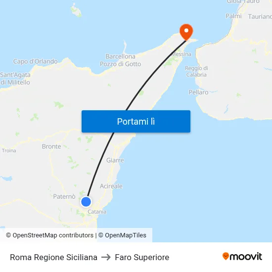 Roma Regione Siciliana to Faro Superiore map