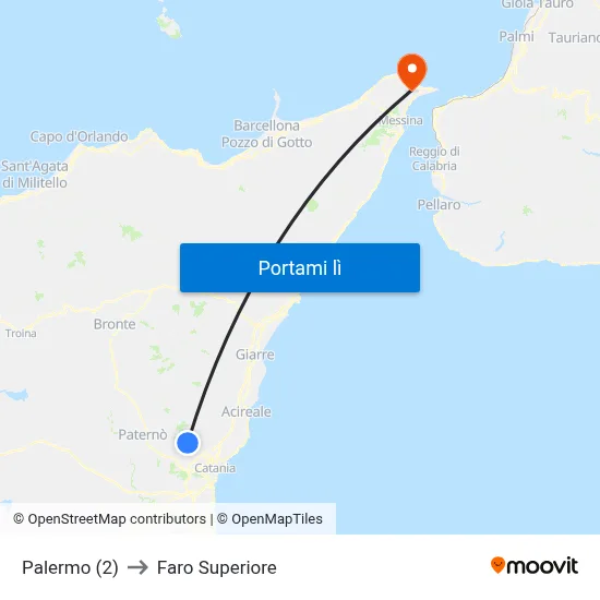 Palermo (2) to Faro Superiore map
