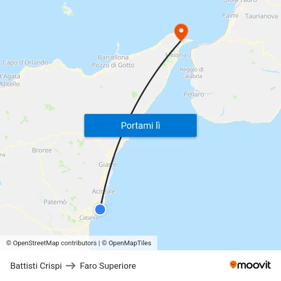 Battisti Crispi to Faro Superiore map