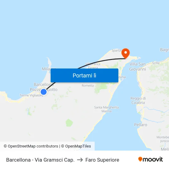 Barcellona - Via Gramsci Cap. to Faro Superiore map