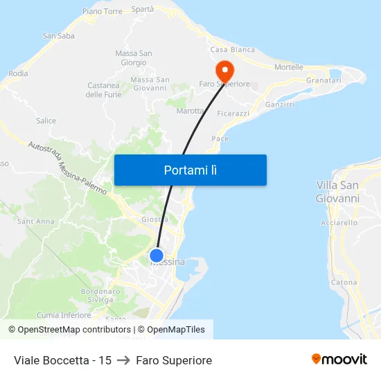 Viale Boccetta - 15 to Faro Superiore map