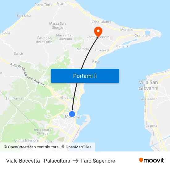 Viale Boccetta - Palacultura to Faro Superiore map