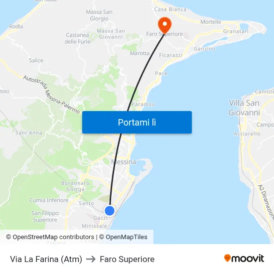 Via La Farina (Atm) to Faro Superiore map