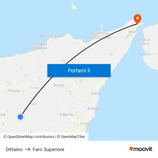 Dittaino to Faro Superiore map