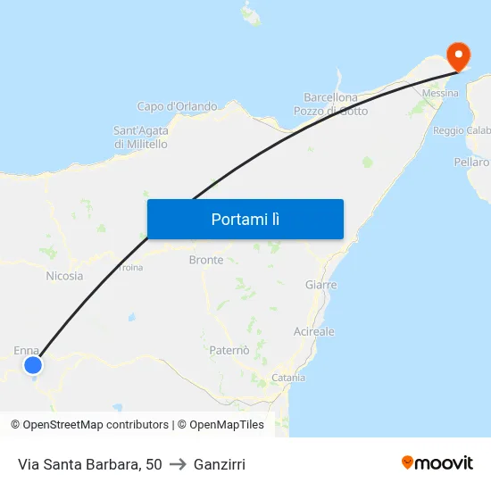 Via Santa Barbara, 50 to Ganzirri map