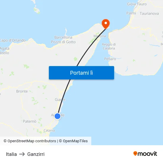 Italia to Ganzirri map