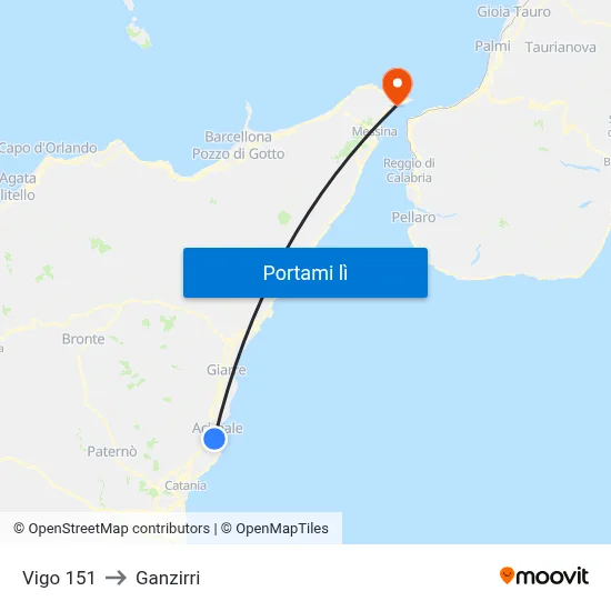 Vigo 151 to Ganzirri map
