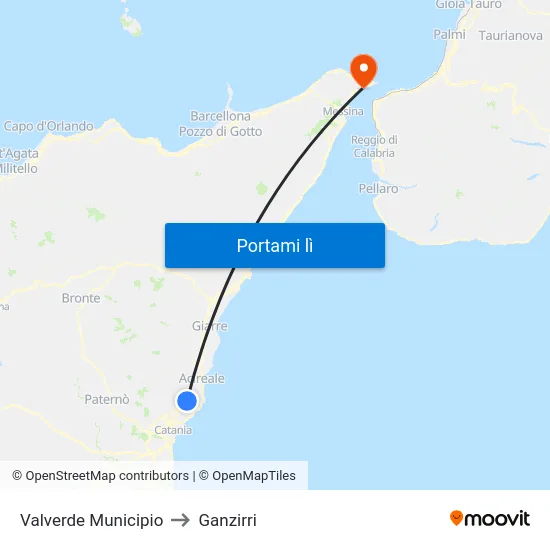 Valverde Municipio to Ganzirri map