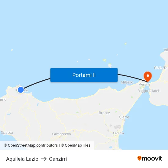 Aquileia Lazio to Ganzirri map